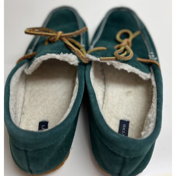 Lands' End green suede moccasins. Size 9 men's. - Picture 3 of 8